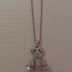 Silver Chain Necklace with Bear Pendant Photo 2