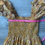 OPT Daphne Smocked Midi Dress Small Orange Photo 9