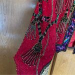Laurence Kazar Vintage Silk Beaded Jacket Red Size Small 80s Funky Art to Wear Photo 8