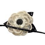 St. John  Vintage Large Silk Rhinestone Flower Brooch Photo 5