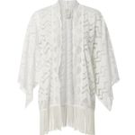 Anna Sui Women's Ivory Leaf Lace Fringe Kimono in White Elbow-Length Sleeves NEW Photo 2