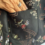 Coldwater Creek Silk Floral Embroidered Blazer Jacket Black Cottagecore M Photo 10