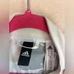 Adidas Black & White Tropical Monstera Cropped Bomber Windbreaker Jacket L Photo 3