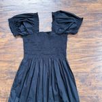 Anthropologie O.P.T. • Anthro Daphne Square Neck Smocked Maxi Dress black cotton poplin tiered Photo 4