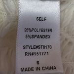 NEW Yellow The Label TIA White Textured Long Sleeve Pullover Crop Blouse Top S Photo 4