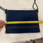 Vintage Stone Mountain suede tri fold crossbody or waist bag western interior Blue Photo 14