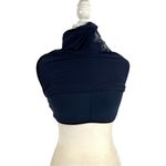 Becca Women's Size Small Floral Embroidered Crochet Strap Navy Tankini Swim Top Photo 8