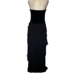 Vtg Y2K Xscape Joanna Chen Whimsigoth Strapless Dress Sz 12 Chiffon Goth Velvet Black Photo 7