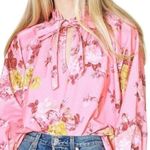 Love Shack Fancy Willow Top Charleston Pink Floral Corduroy NWT Photo 3
