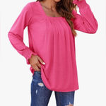 Zeagoo  Long Sleeve Pink Blouse Small Photo 0