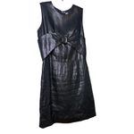 Rachel Antonoff Metallic Bow Front Sheath Dress Sz. 4 Silver Photo 2