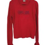 American Vintage Vtg Y2K Cruel Girl Cherry Red Logo Embroidered Preppy Crewneck Sweater XL Photo 0