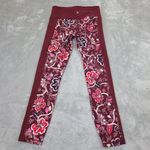 Athleta  Maroon & Batik Print Floral Leggings Size Small‎ Photo 7