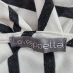 Loveappella Black and White Stripe Sleeveless Tunic with Side Ruching Size Large Photo 6