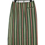 White Stag Vintage Womens Size 12 Retro Striped Faux Wrap Midi Skirt Cottagecore Photo 7