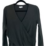 Sundance Faux Wrap Classic Twist V-neck Dark Green Dress Sz XS Photo 3