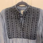 Sister Mary Women’s Blue Embroidered Mexican Style Small Blouse. 2792 Photo 2