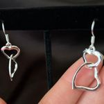 Boutique Silver Hearts Fashion Dangle Earrings Photo 3