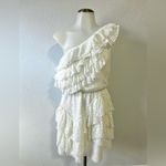 Chelsea and Violet One Shoulder Off White Ruffle Lace Dress Size Small Photo 1