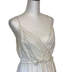 Loft Womens Cotton Metallic Thread Dress Tassel Tie Sleeveless Wrap White 4P Photo 4