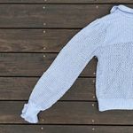 Free People Light Blue  We the Free Care FP Snowdrift Crochet Knit Sweater Photo 5