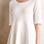 Moth Anthropologie Sweater Women Small Ivory Knit Peplum Tie Back Short Sleeve Photo 0