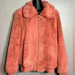 Molly Bracken ‎ Women's Faux Fur Jacket Salmon Size Small Photo 0