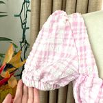 ZARA  Textured Plaid Midi Dress with Side Slit in Pink / White Photo 6