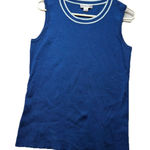 Pendleton  Top Dark Blue Stripe Trim Pullover Knit Tank Blouse Womens Size Small Photo 0