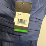 La Femme Sweetheart Thigh High Slit Satin Strapless Formal Prom Gown Size 6 Navy Photo 2