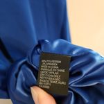 JAYGODFREY Blue Black Mini Dress Women's 10 Mesh Cutouts High Neck Cocktail Photo 7