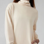 Athleta  Balance Cinch Turtleneck Sweatshirt Women’s XXS Chantilly Cream Pockets Photo 0