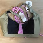 prAna  Tulum‎ Top Black Color Block Sport Bra Swim Bikini Top XL Photo 5