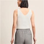 MM.LaFleur  The Peggy Knit Ivory White Sleeveless V Neck Tank Top Photo 1