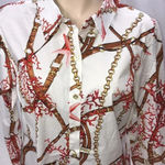 Susan Graver  Size 6 Chain Design Button Down Shirt. New Without Tags Photo 3