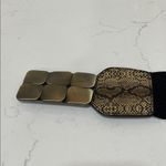 Black and Gold Wide Belt with Snakeskin Detail Photo 5