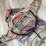 Nepal Patchwork Jacket cotton striped hooded zip womens (medium) grunge pastel Green Photo 3