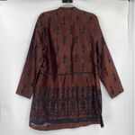 Vtg 90s Chico's Design Tunic Button Top Sz 2 Boho Sheer Burnout Whimsigoth Art Brown Photo 5