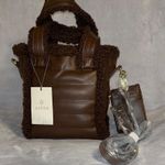 ASPEN Brown Quilted Mini Bag with Sherpa Accents Photo 0