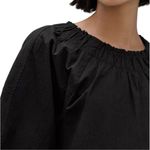 Everlane Organic Cotton The Seersucker Gathered Tee Black Size M Photo 2