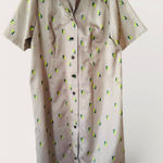 Vintage 60s 70s Mod Houndstooth Shift Dress Neon Green Yellow Pattern S Size M Photo 0