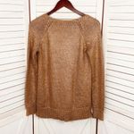 Ella Moss Elsa‎ Moss Beatrix Metallic Copper Penny V Neck Zipper Hem Tunic Sweater Medium Photo 9