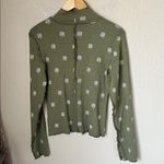 Pilcro  Olive green paisley long sleeve turtleneck top Photo 11