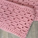 HAND Crocheted Light Pink Infinity Scarf Soft Yarn Girly Warm Bubblegum open Photo 1