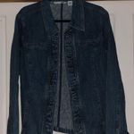 Denim Jacket with Ruffle Trim Blue Size XXL Photo 0