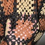 Northeast Knitters NEK Metallic Crochet Block Squares Knit Sweater Photo 3