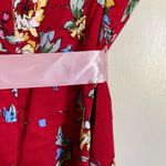 🌞Sheri Martin Red Floral Strapless Fit & Flare Dress Size 12 Photo 6