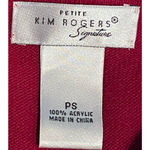 kim rogers  Petite Signature Women's‎ Arygle Red White V-Neck Sweater Size PS Photo 2
