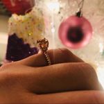 Rose Gold Solitaire Engagement Ring Yellow Stone Bridal Band Set NWT Sz 8 Pink Photo 4