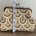 Beaded Cream & Gold Clutch w/ Crossbody Strap ⨠Photo 10